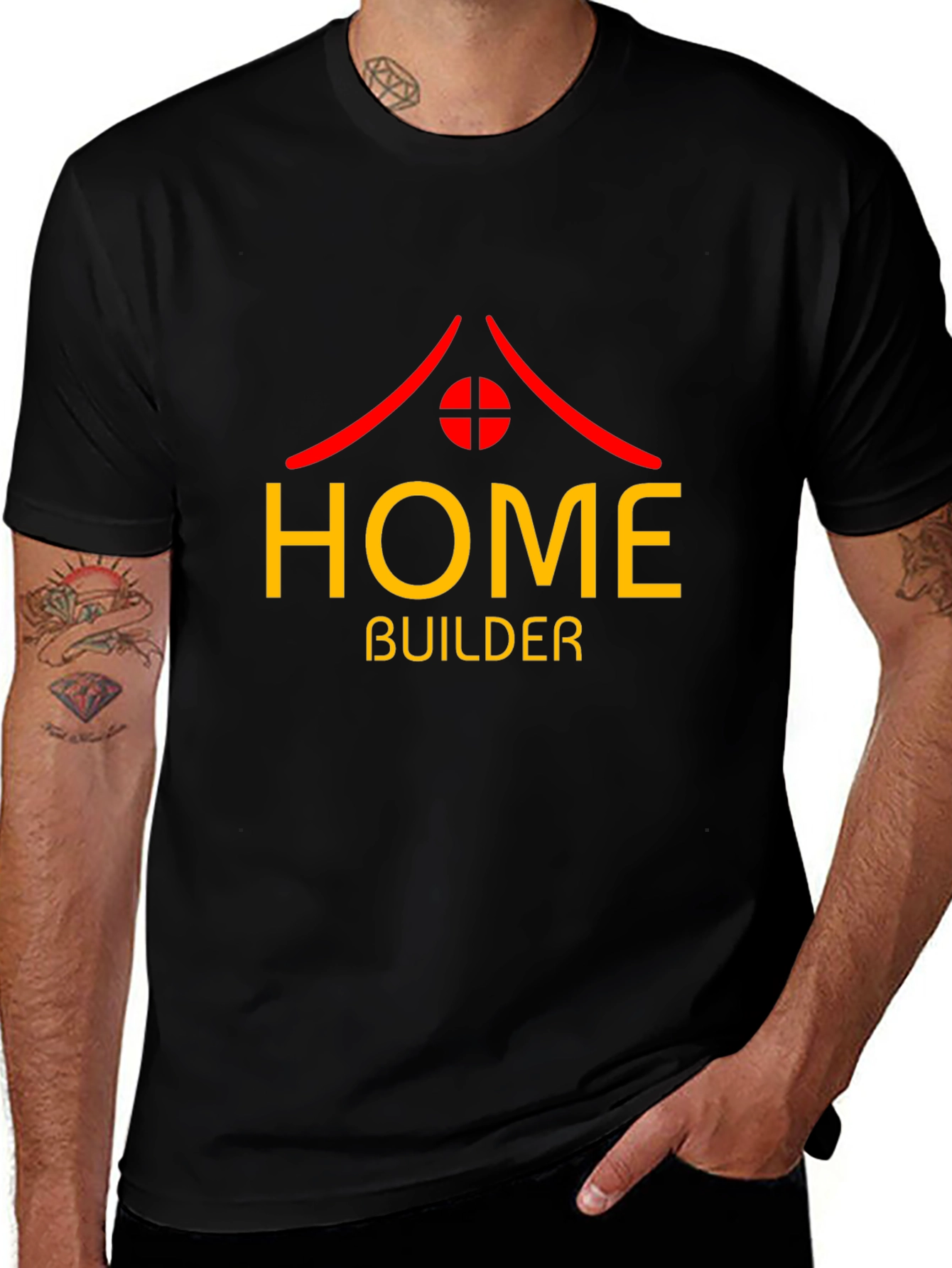Home Builder Graphic Tee - Black Cotton T-Shirt