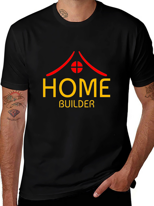 Home Builder Graphic Tee - Black Cotton T-Shirt