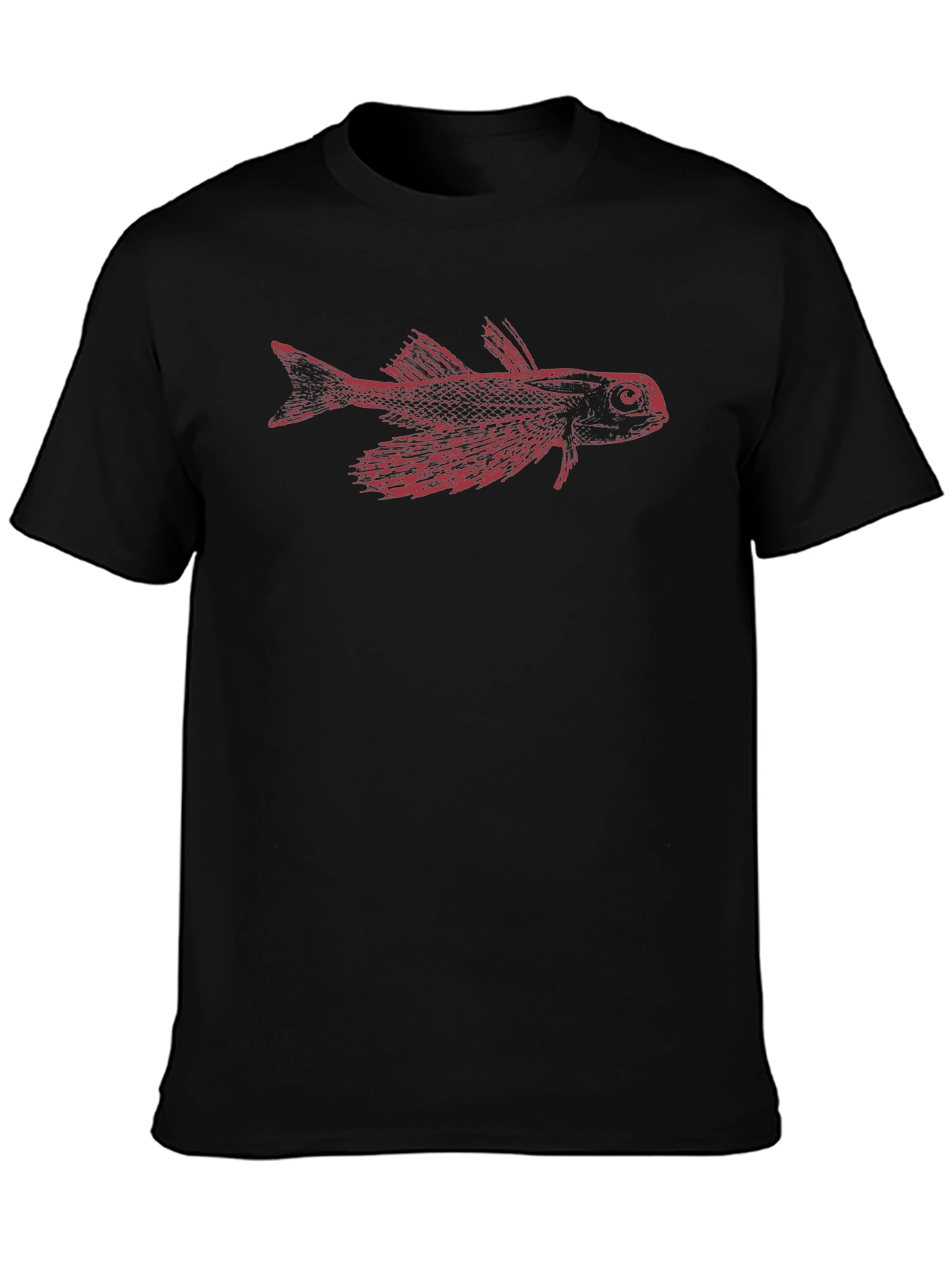 Cool Fish Graphic Tee - Black Casual Shirt
