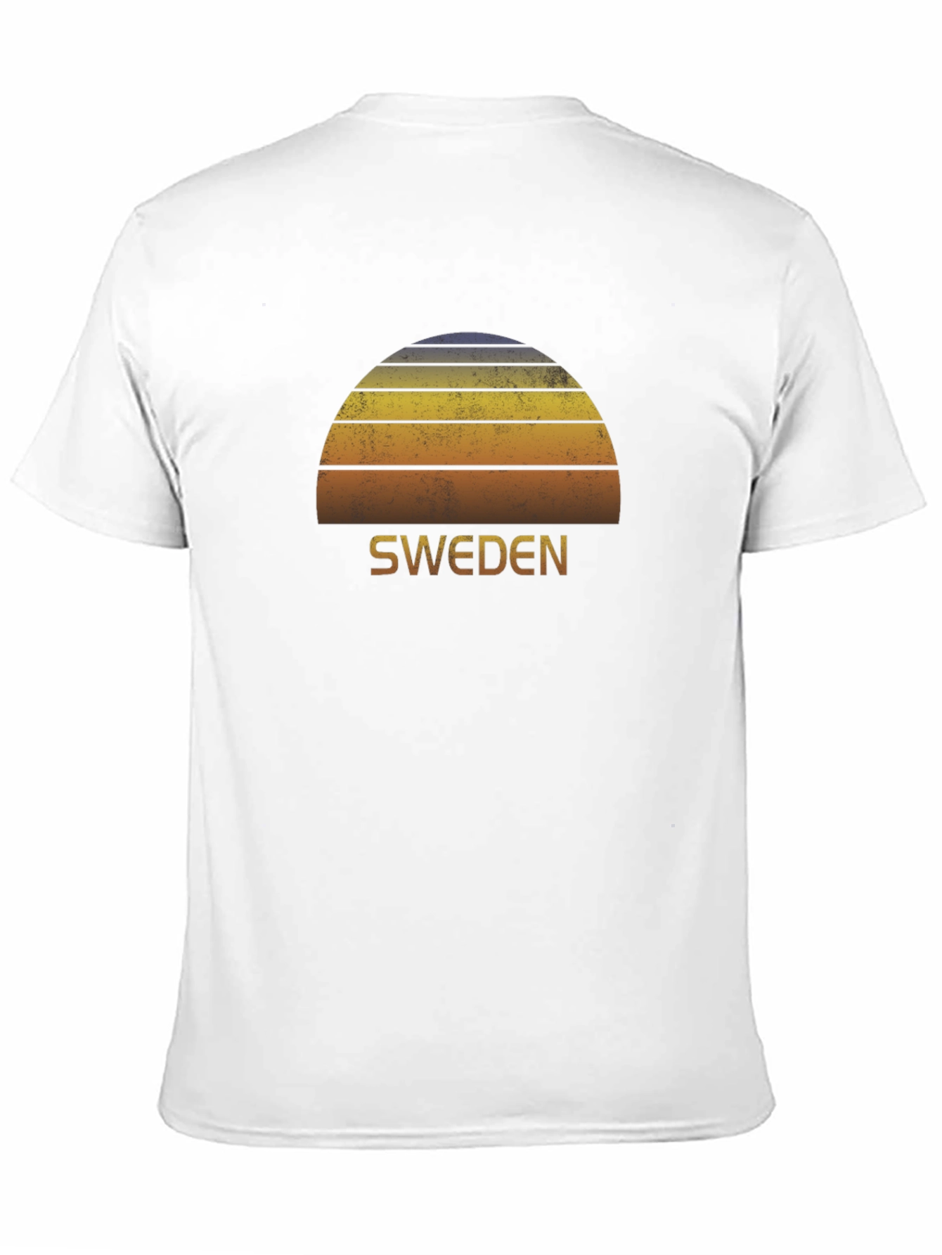 Retro Sweden Sunset Graphic T-Shirt - Black