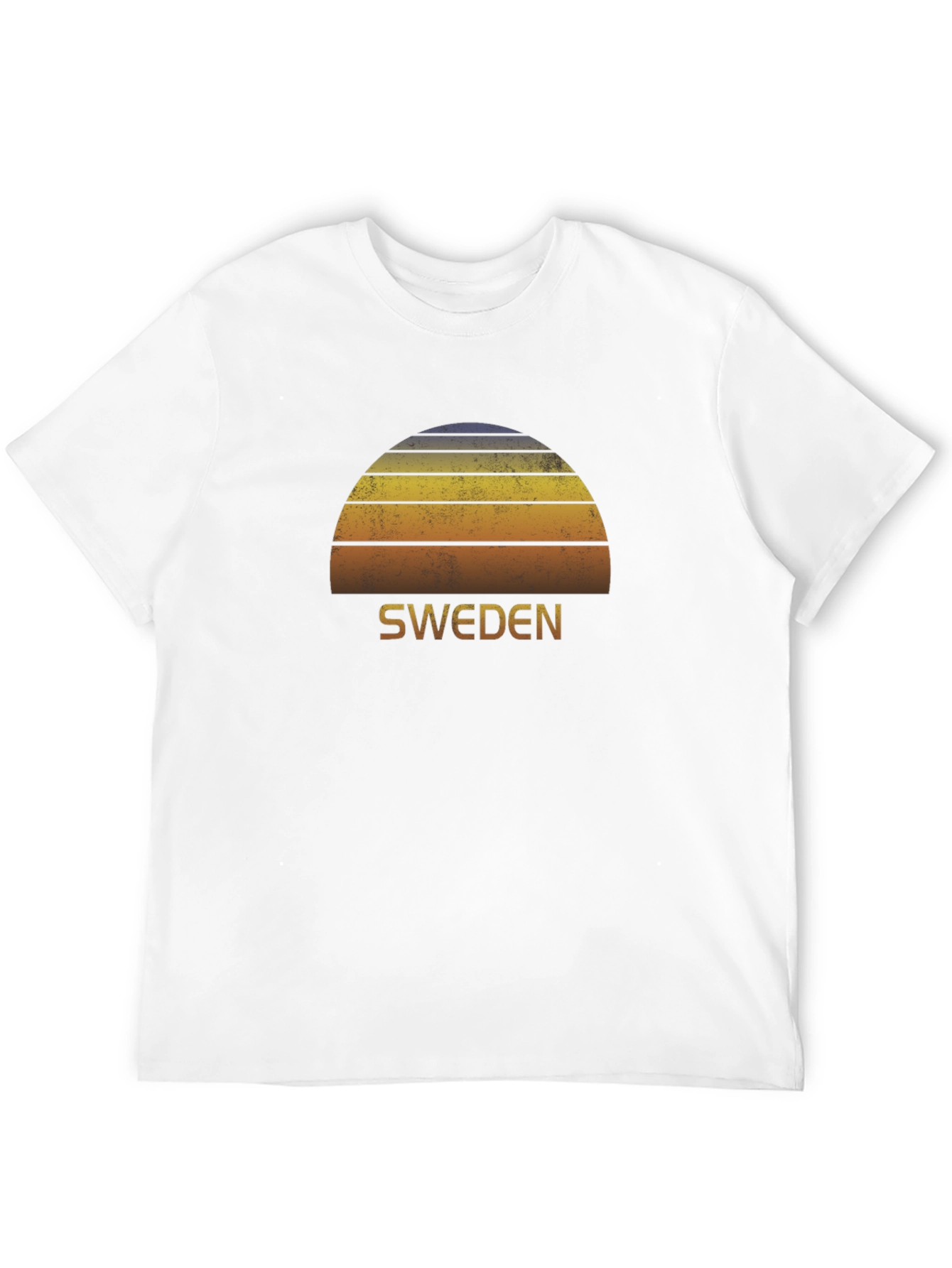 Retro Sweden Sunset Graphic T-Shirt - Black