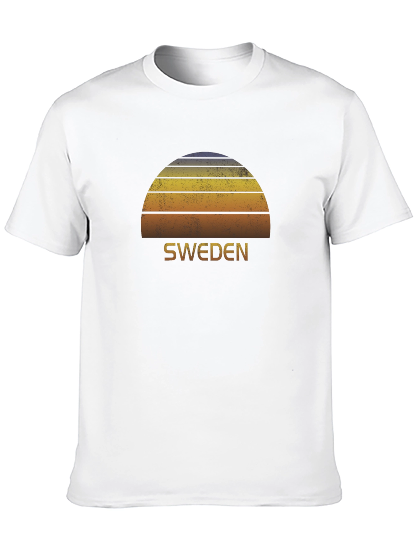 Retro Sweden Sunset Graphic T-Shirt - Black