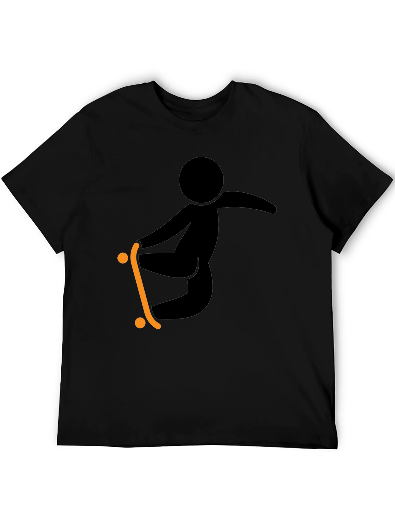 Skateboarding Graphic Tee - Black Casual Shirt