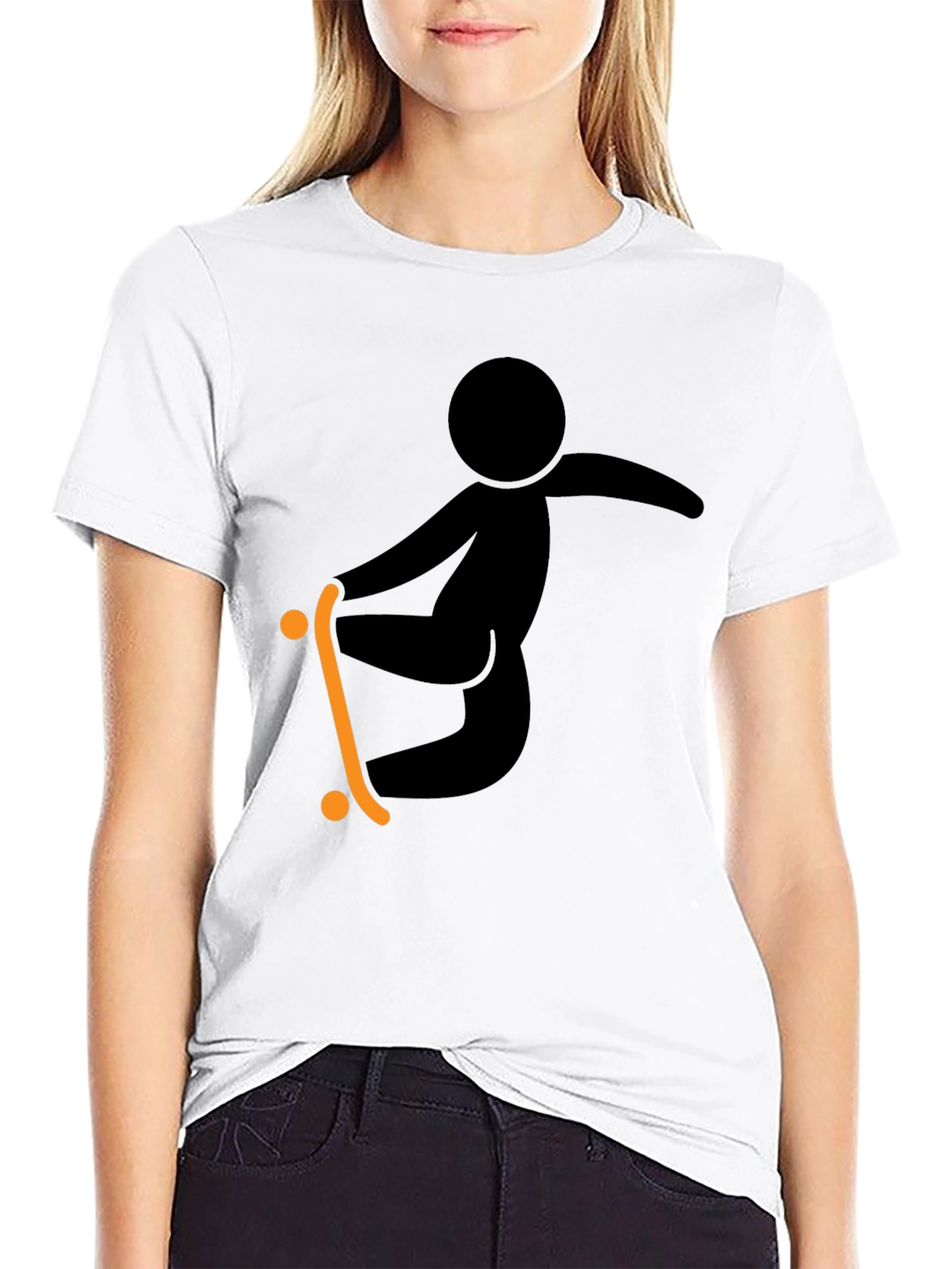 Skateboarding Graphic Tee - Black Casual Shirt