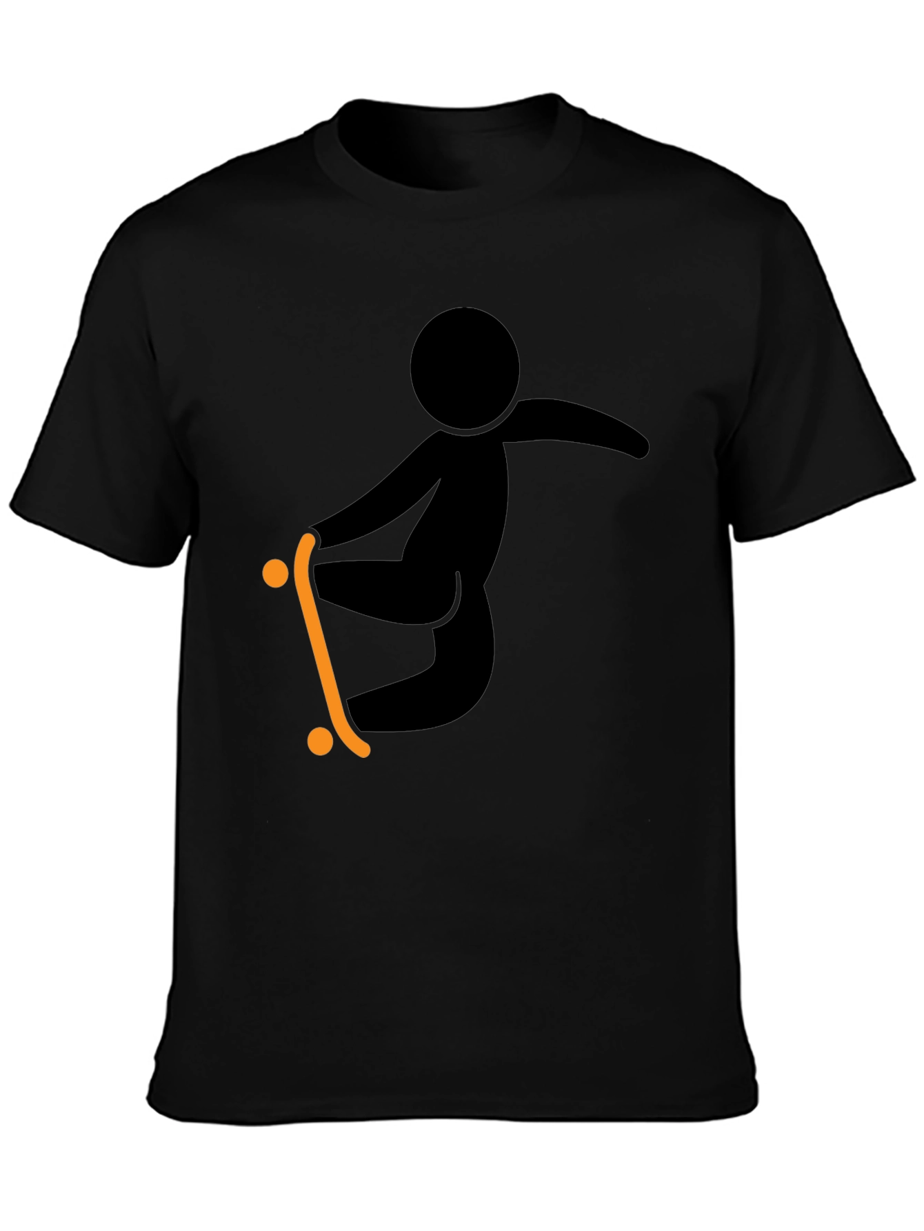 Skateboarding Graphic Tee - Black Casual Shirt
