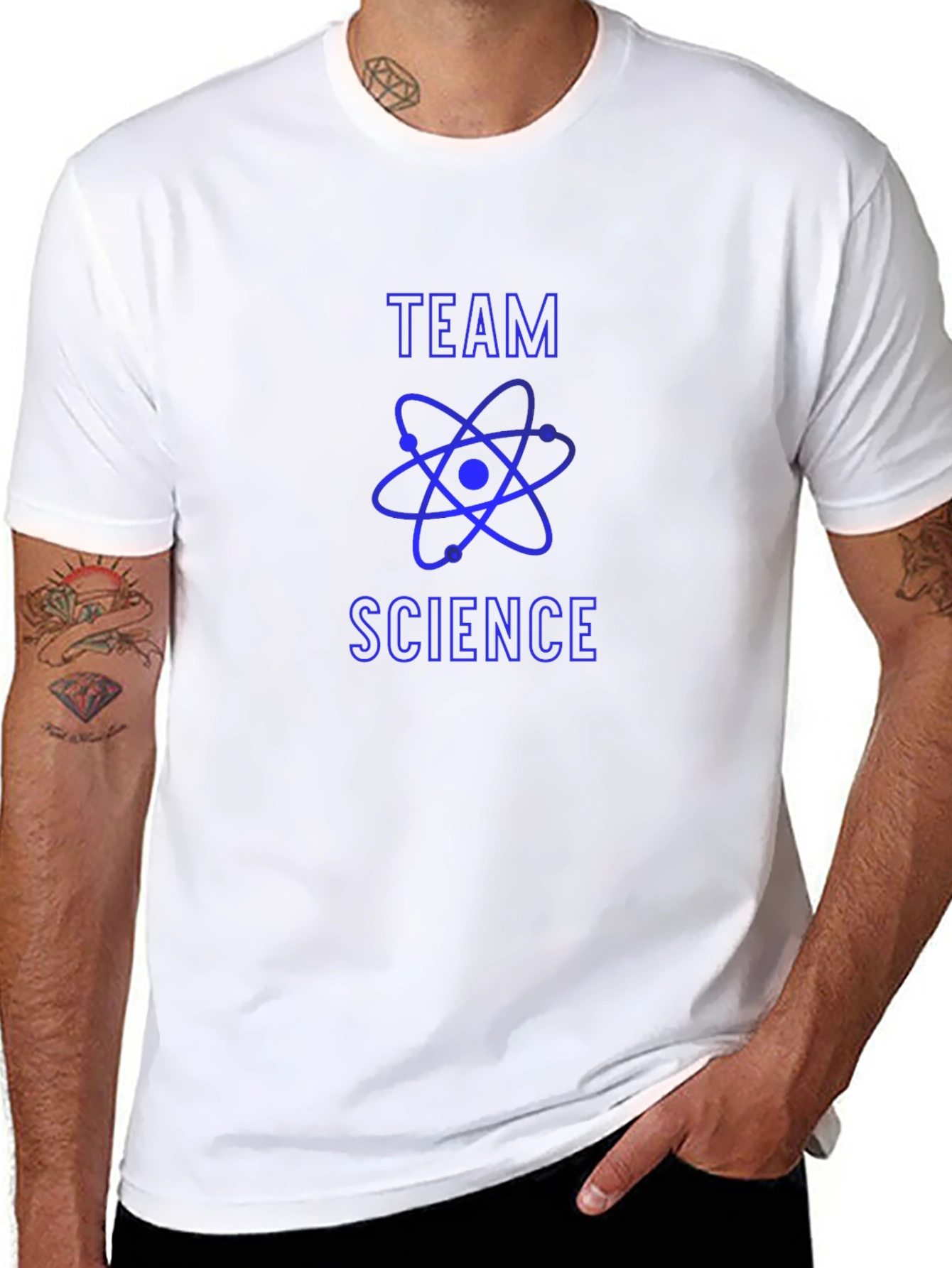 Team Science Black T-Shirt - Atom Design