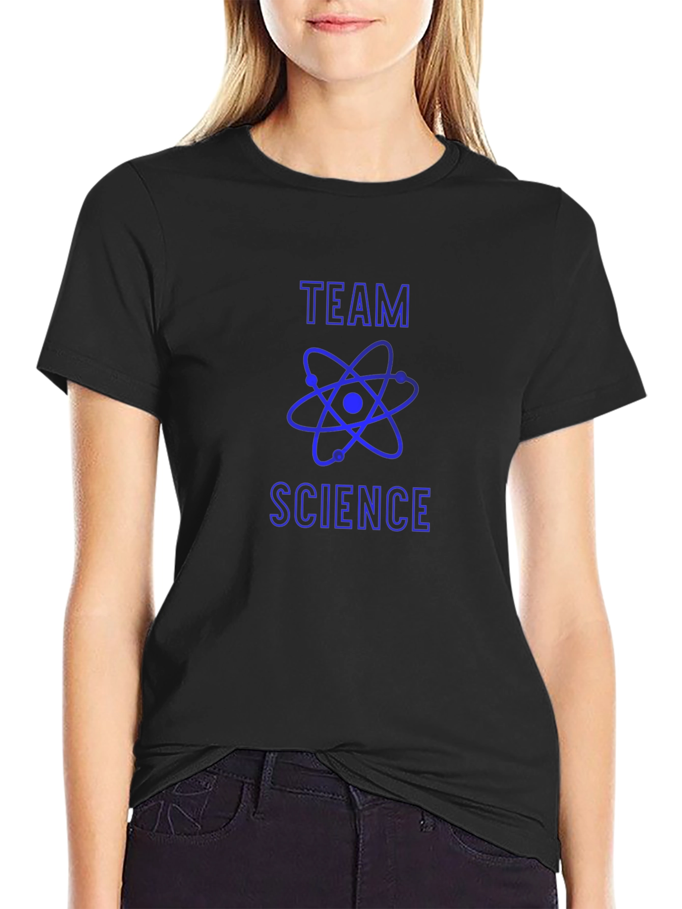 Team Science Black T-Shirt - Atom Design