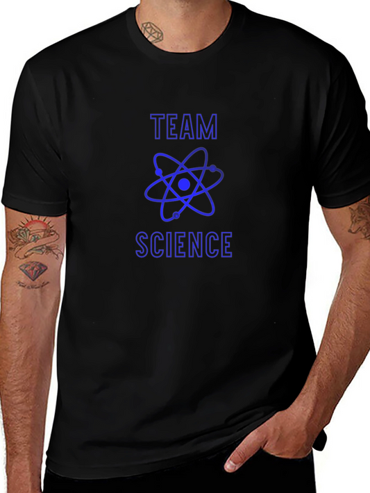 Team Science Black T-Shirt - Atom Design