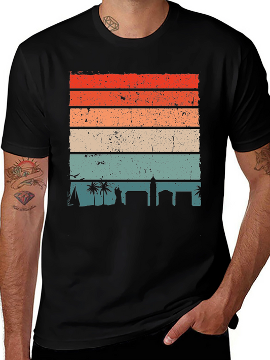 Vintage Sunset Cityscape Graphic Tee