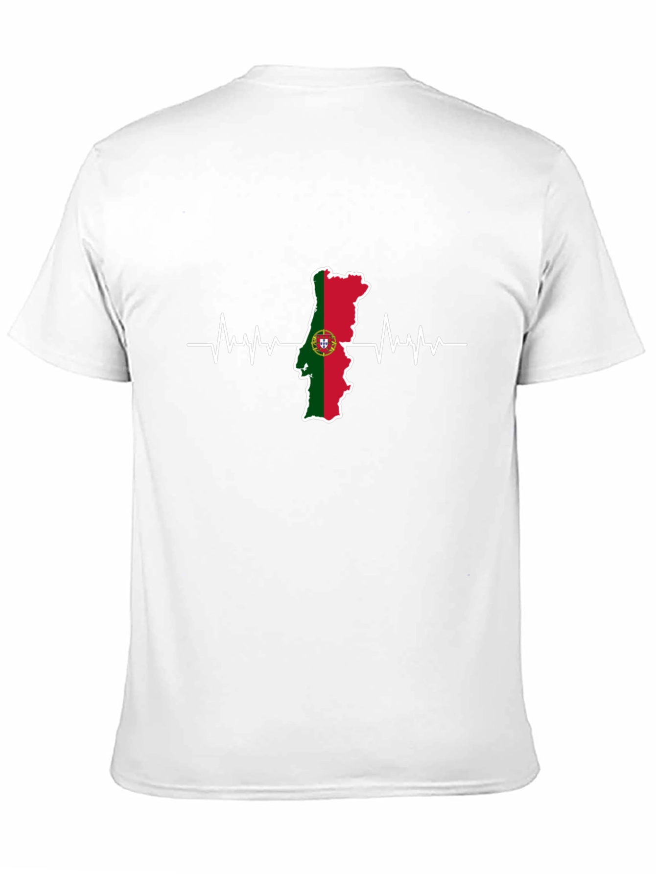 Portugal Flag Heartbeat Graphic Tee - Black