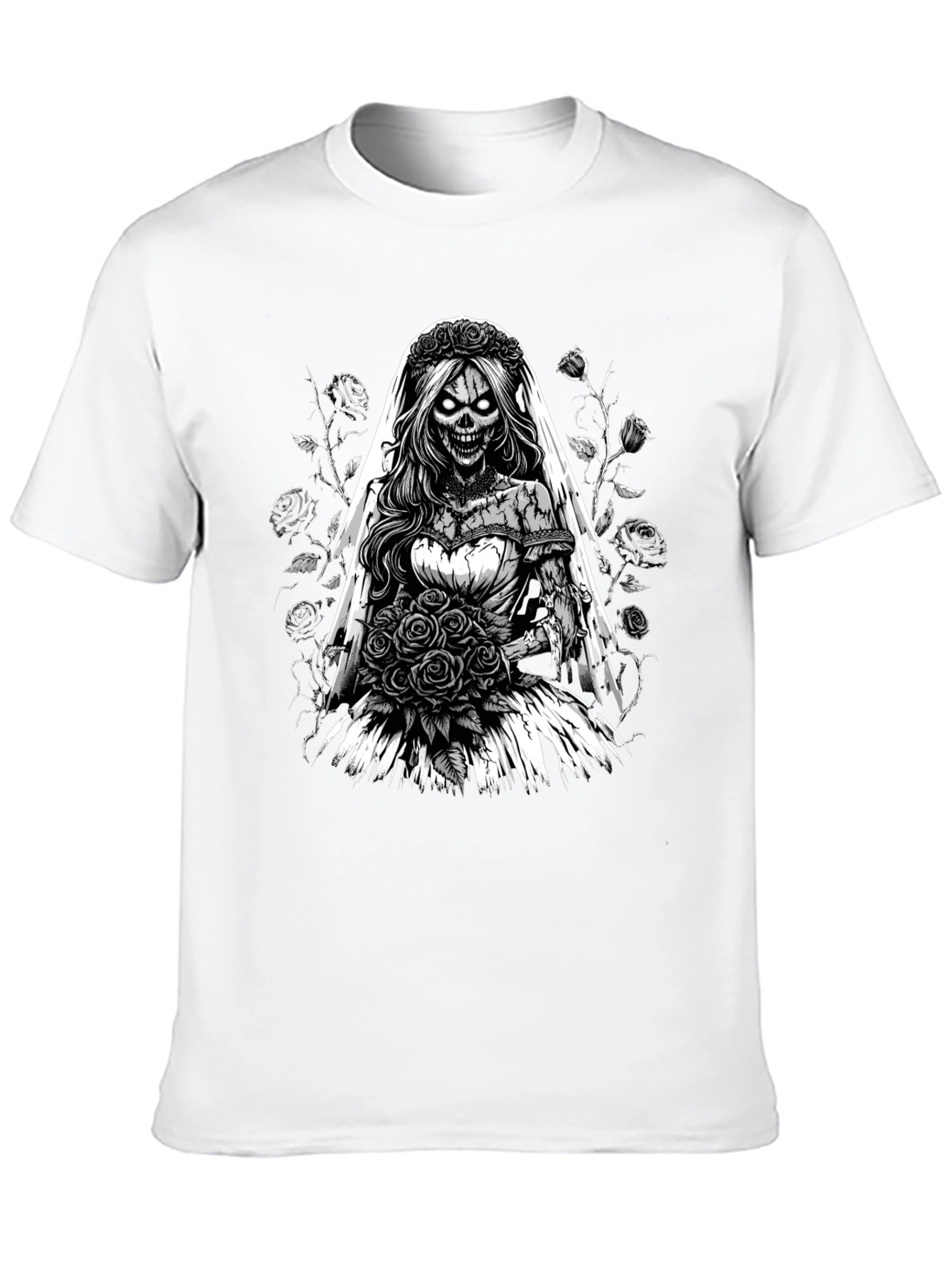 Zombie Bride T-Shirt - Unique Gothic Design