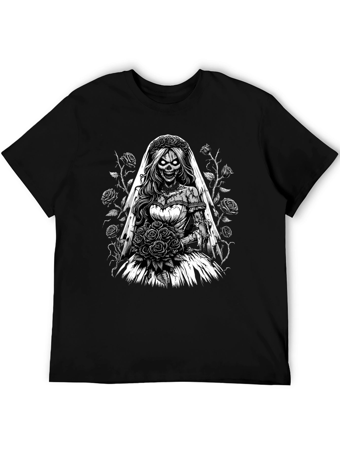 Zombie Bride T-Shirt - Unique Gothic Design
