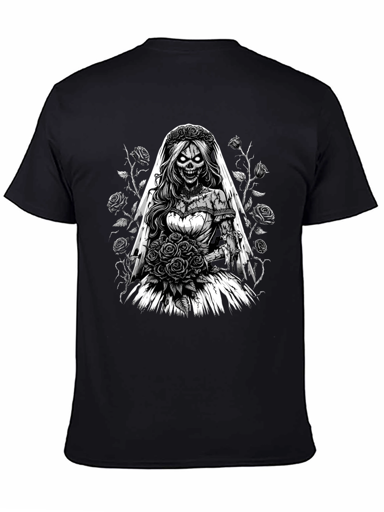Zombie Bride T-Shirt - Unique Gothic Design