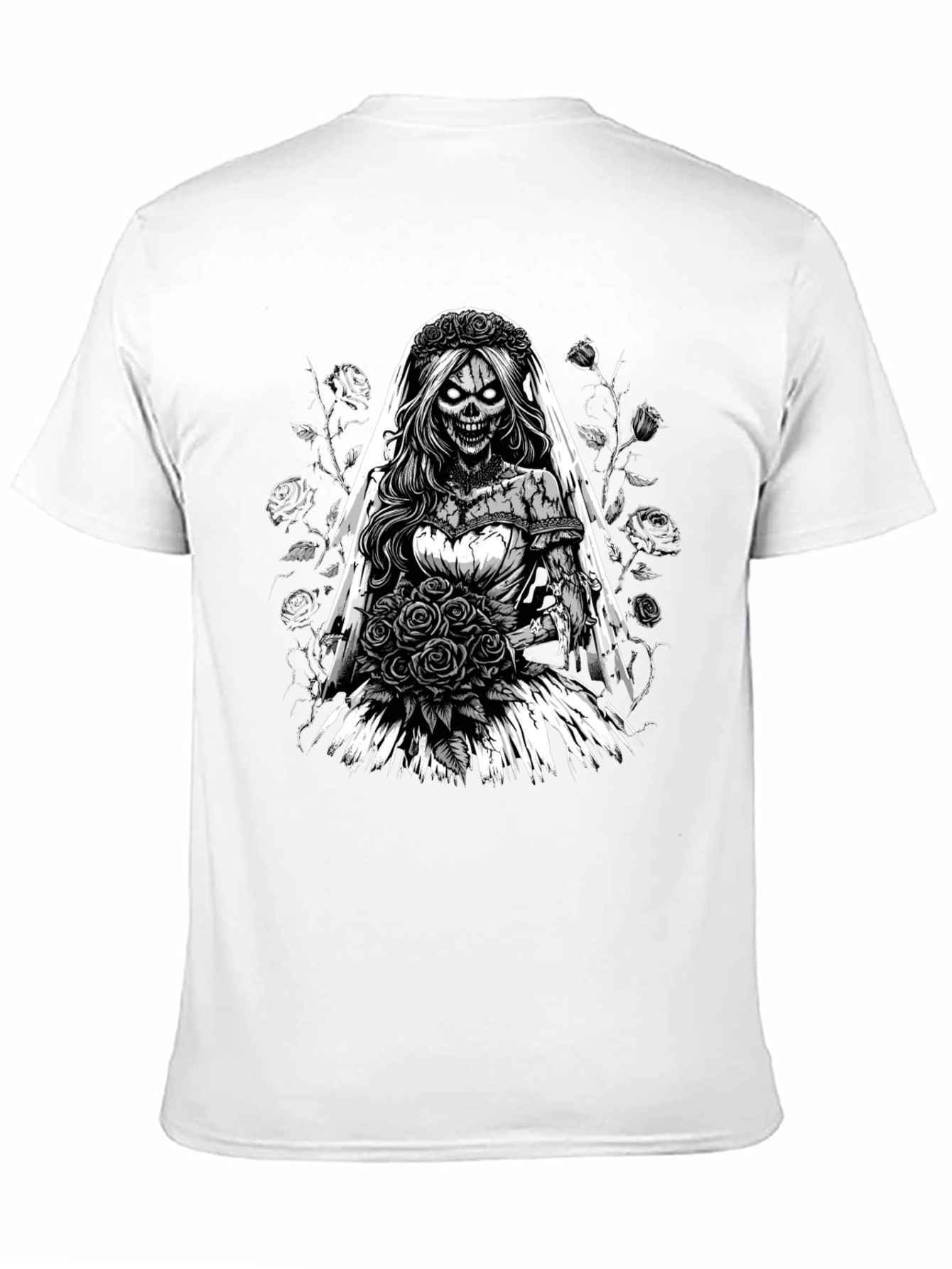 Zombie Bride T-Shirt - Unique Gothic Design