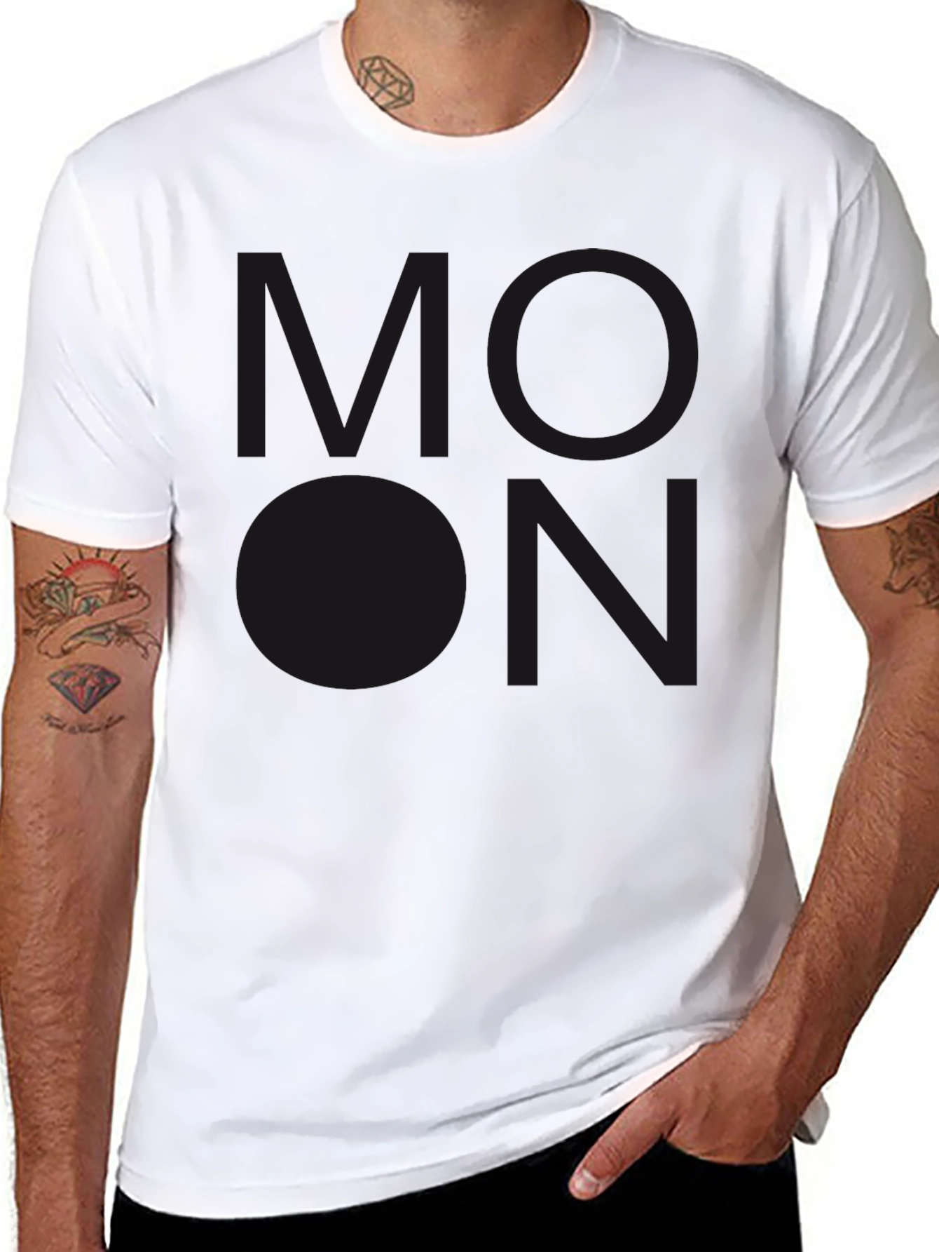 Mens Black T-Shirt with Subdued Graphic Print