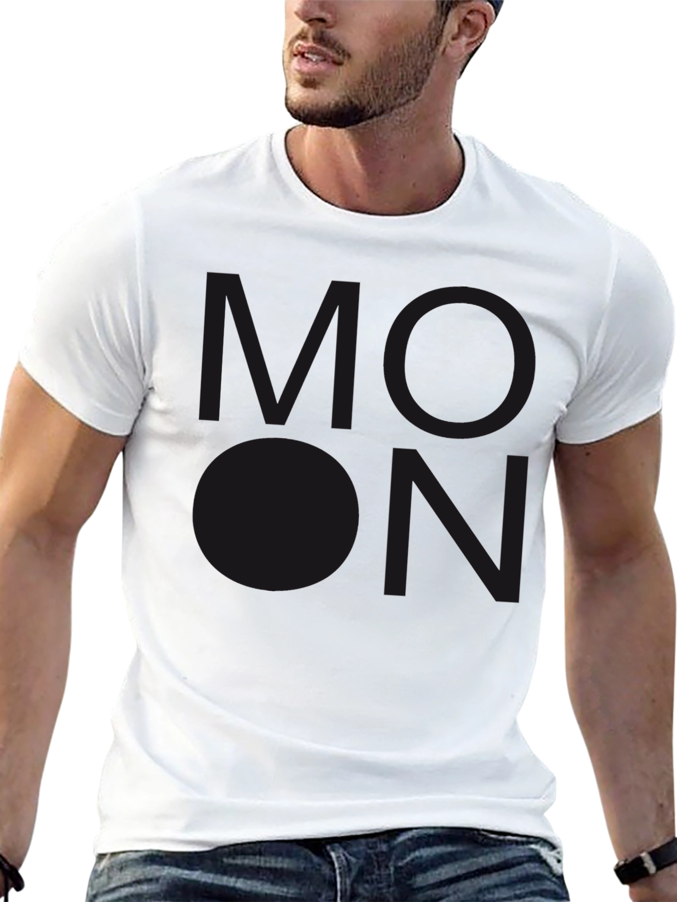 Mens Black T-Shirt with Subdued Graphic Print