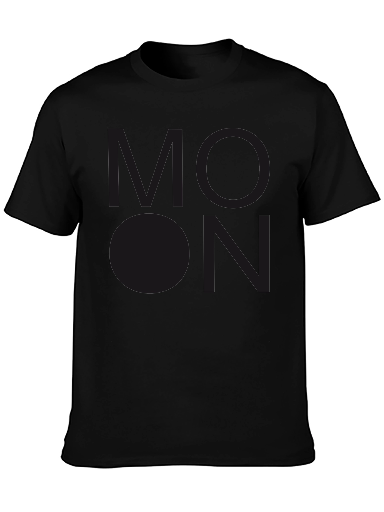 Mens Black T-Shirt with Subdued Graphic Print