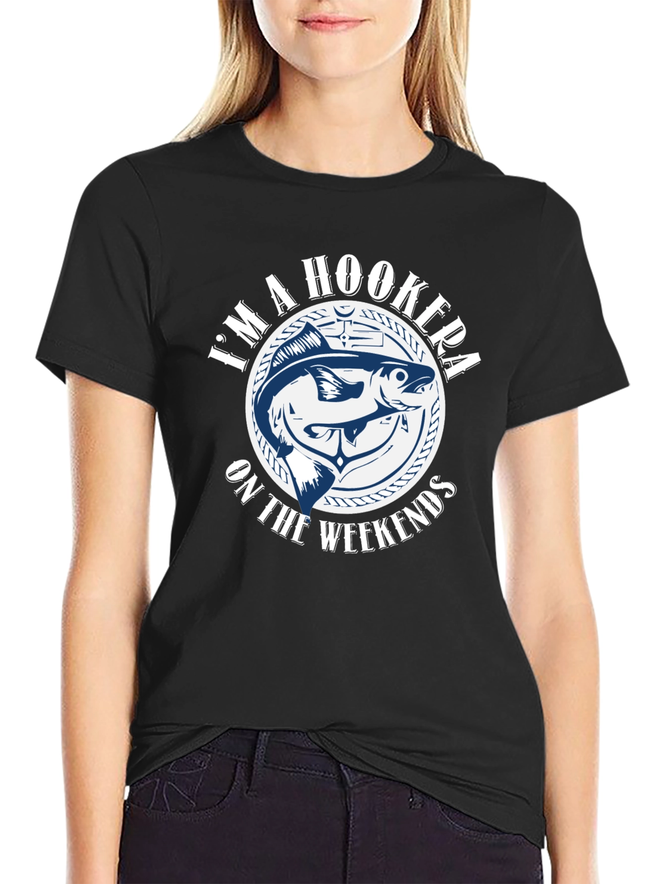 Hooker on the Weekends Fishing T-Shirt