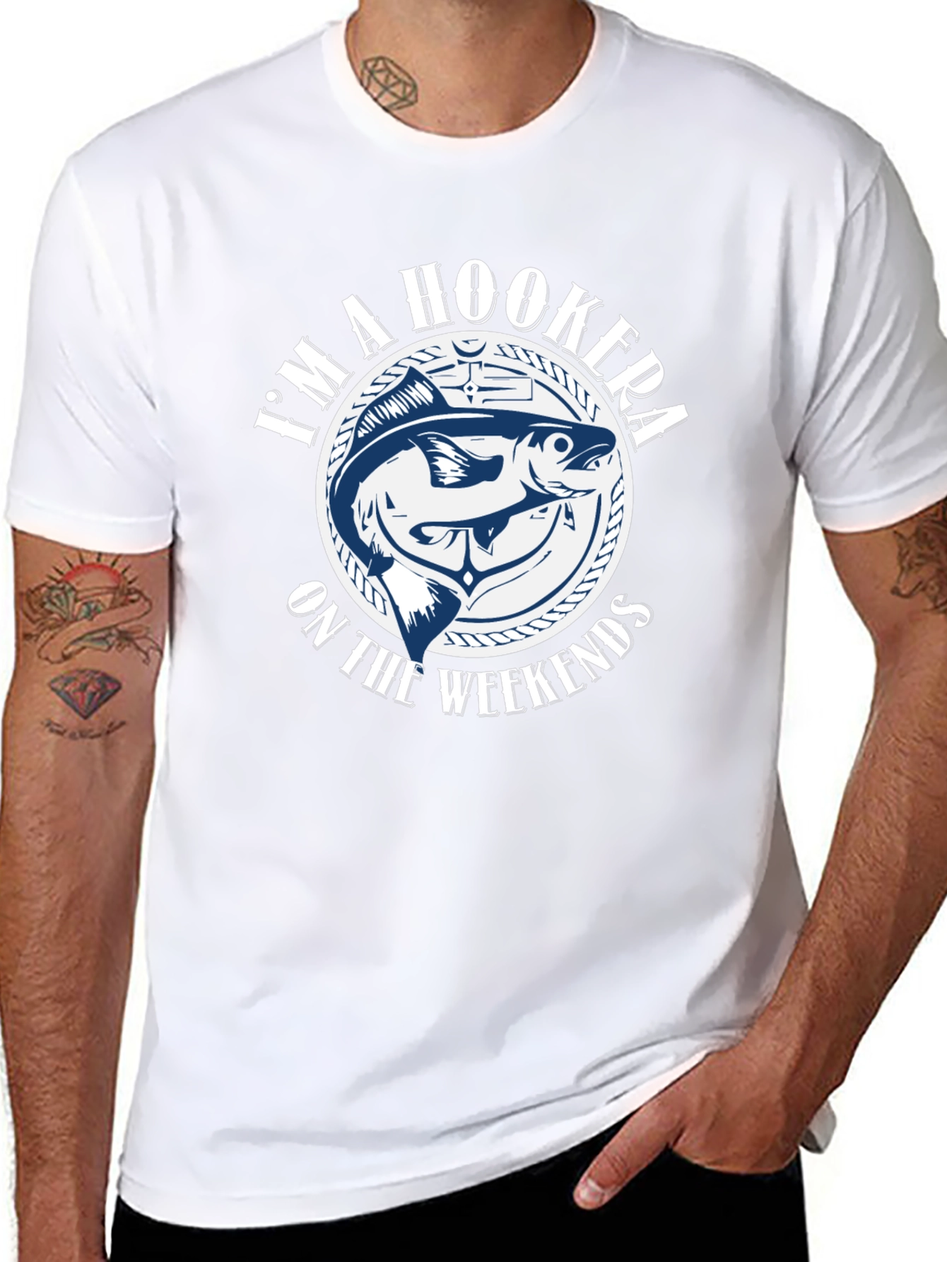Hooker on the Weekends Fishing T-Shirt
