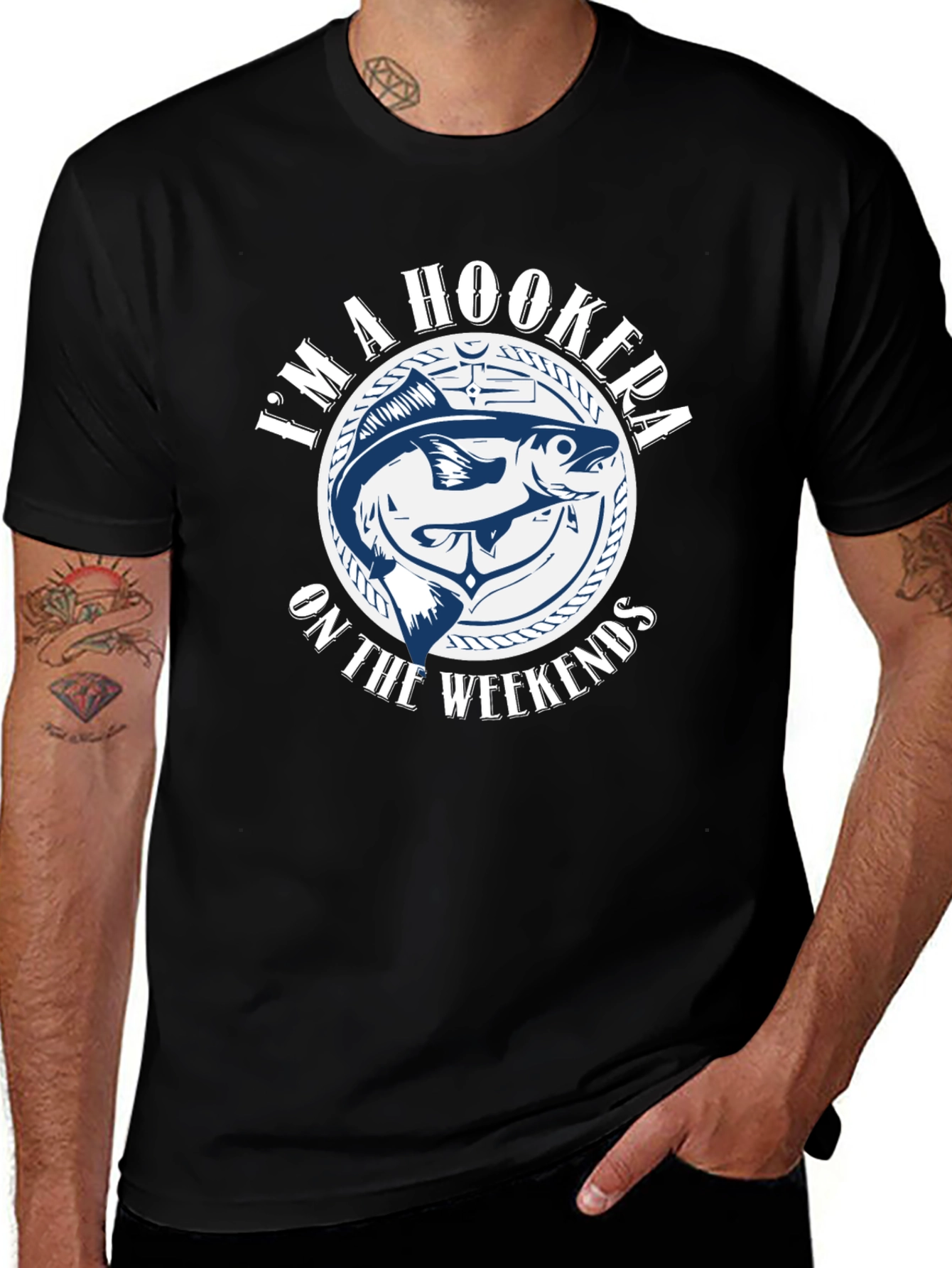 Hooker on the Weekends Fishing T-Shirt