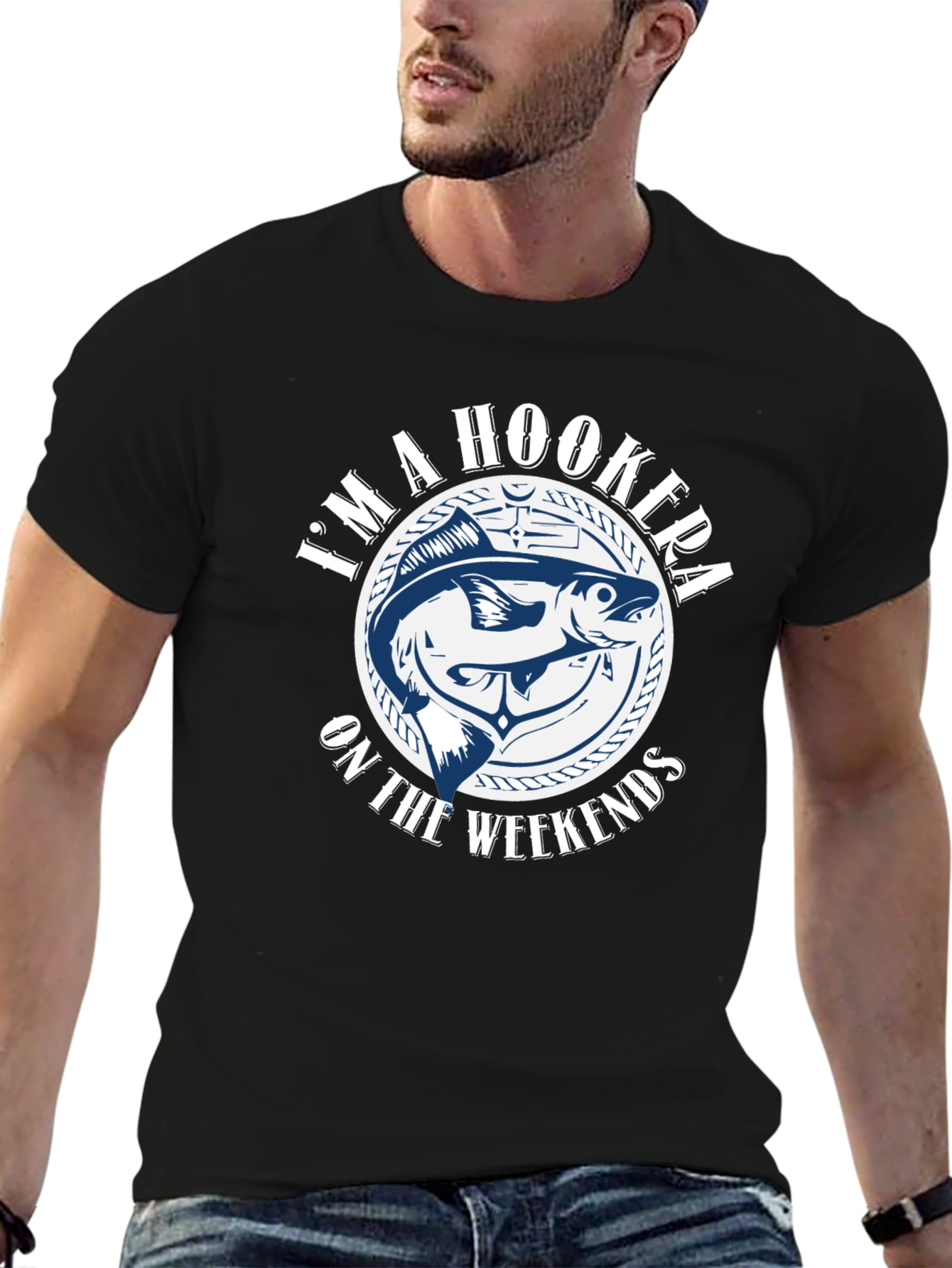 Hooker on the Weekends Fishing T-Shirt