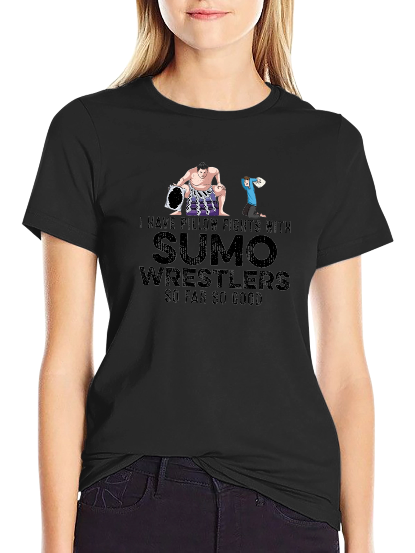 Sumo Wrestler Pillow Fight T-Shirt