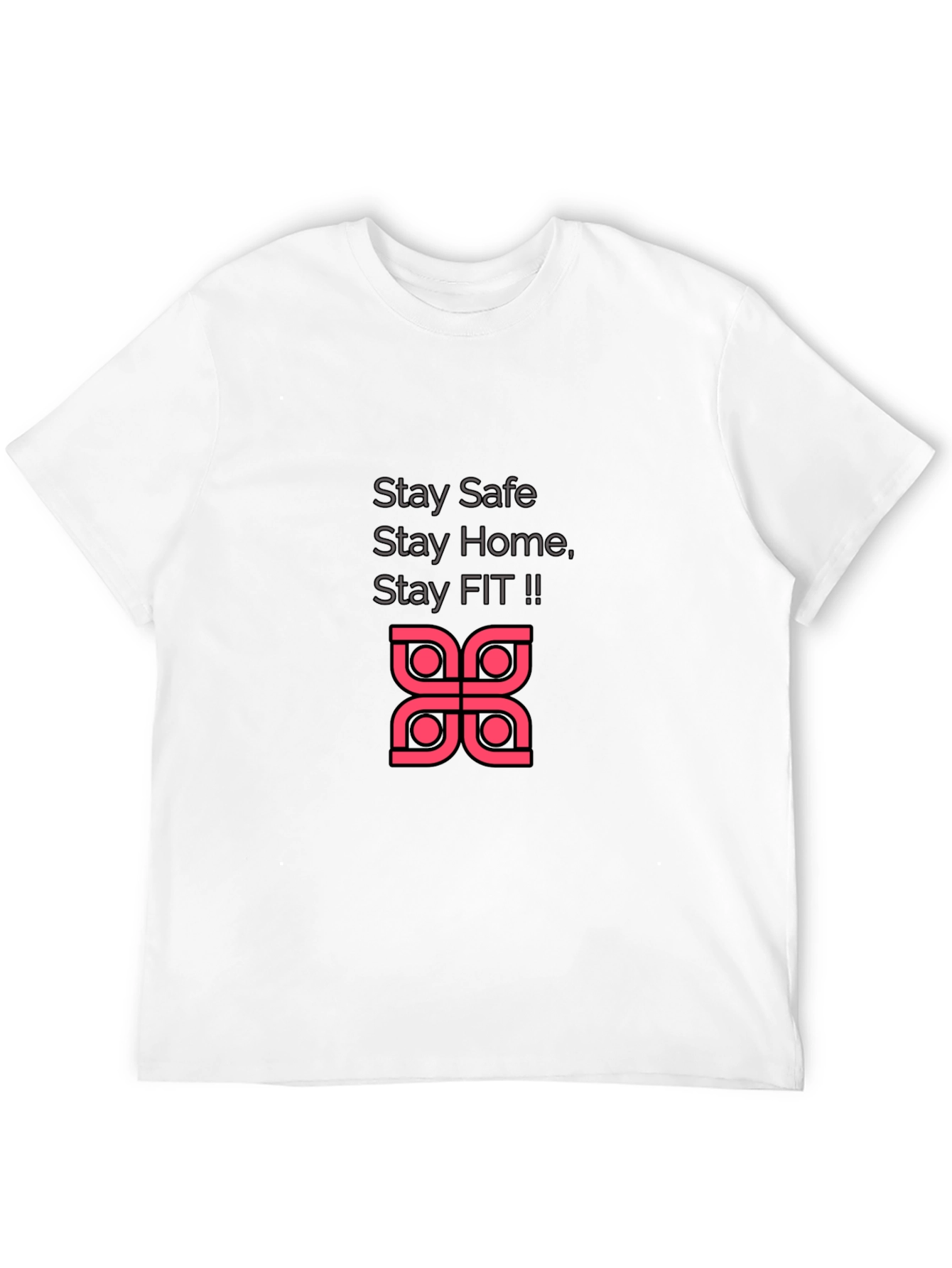 Stay Safe & Fit Graphic Tee - Black