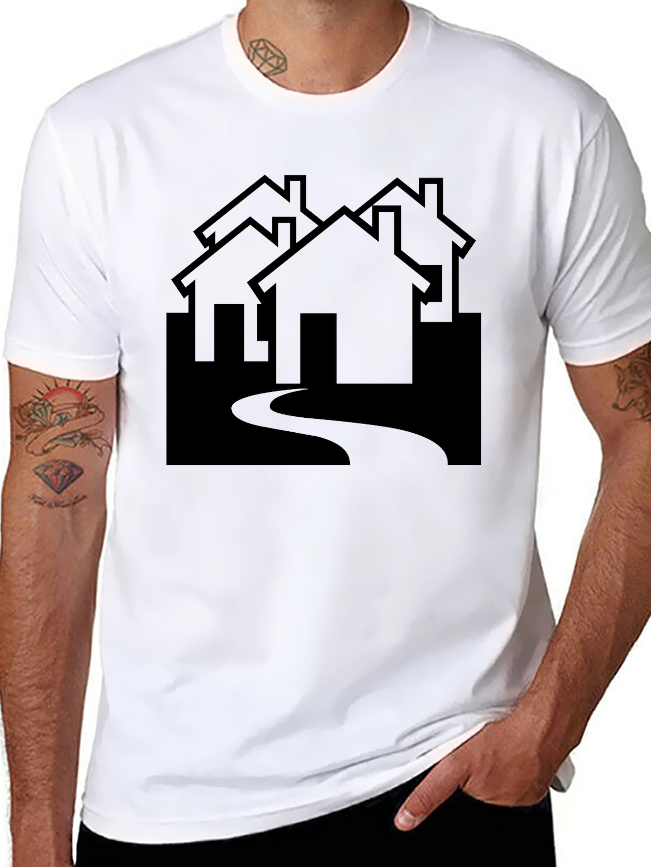 Abstract House Graphic Tee - Modern Streetwear