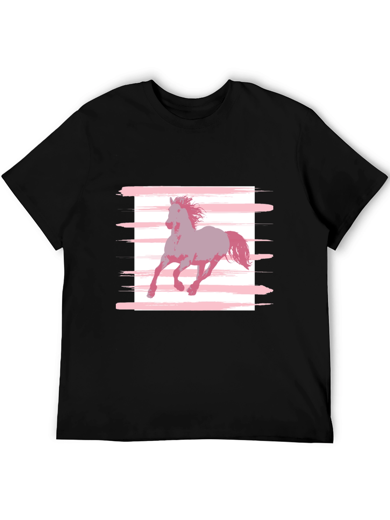 Horse Graphic Tee - Stylish Mens Black T-Shirt