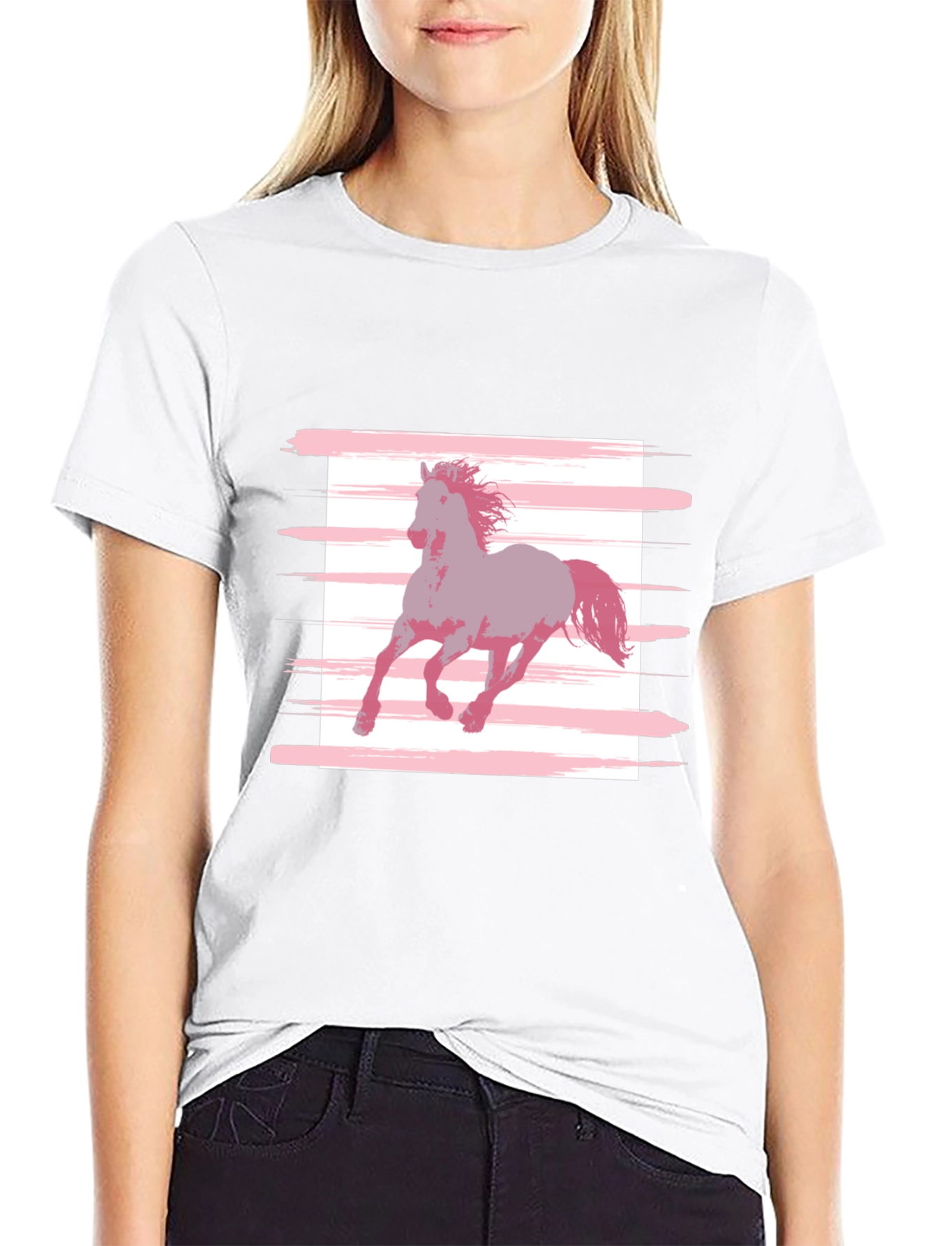 Horse Graphic Tee - Stylish Mens Black T-Shirt