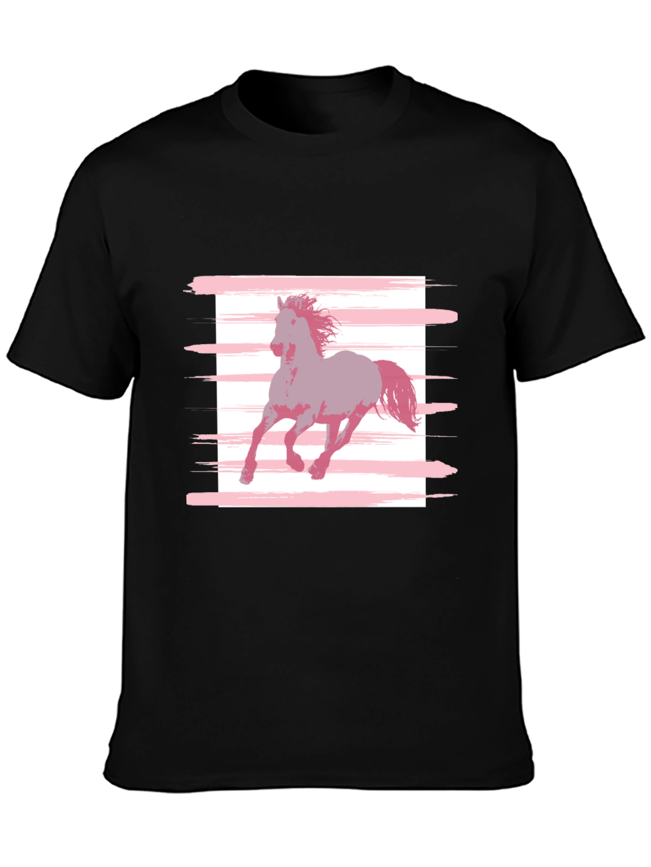 Horse Graphic Tee - Stylish Mens Black T-Shirt