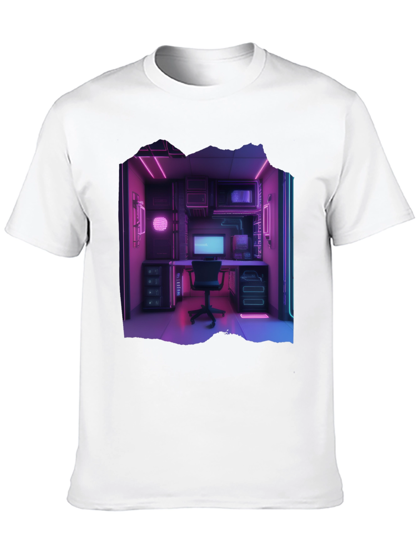 Cyberpunk Gaming Room Black T-Shirt