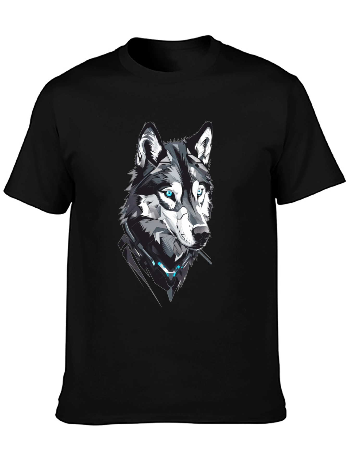 Cyberpunk Wolf Graphic Print Tee