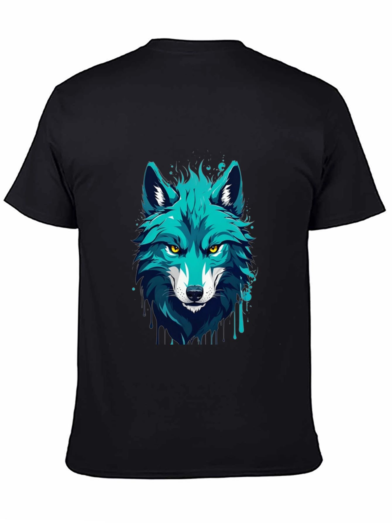 Wolf Graphic Tee - Black Cotton T-Shirt