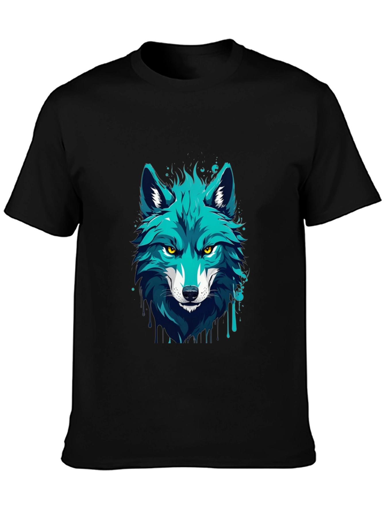 Wolf Graphic Tee - Black Cotton T-Shirt