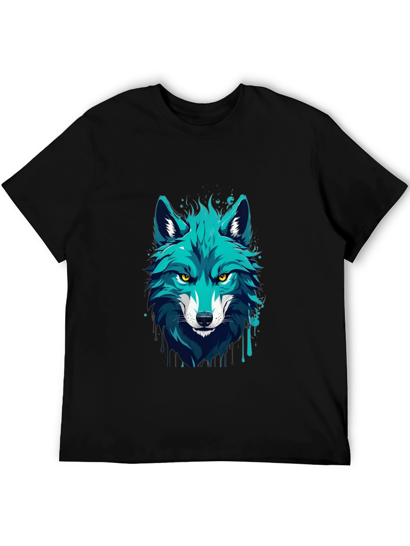 Wolf Graphic Tee - Black Cotton T-Shirt