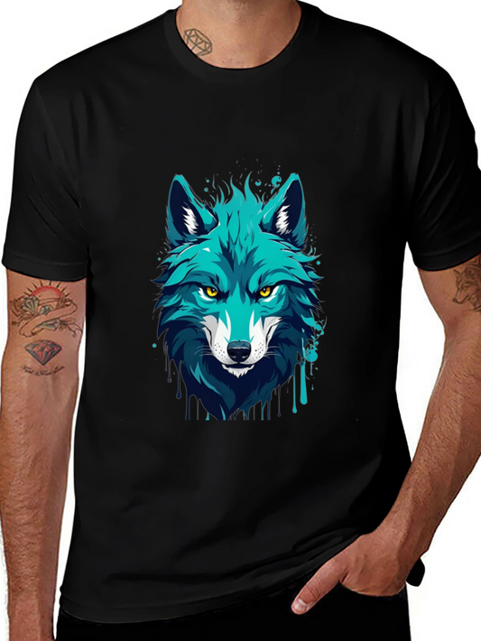 Wolf Graphic Tee - Black Cotton T-Shirt