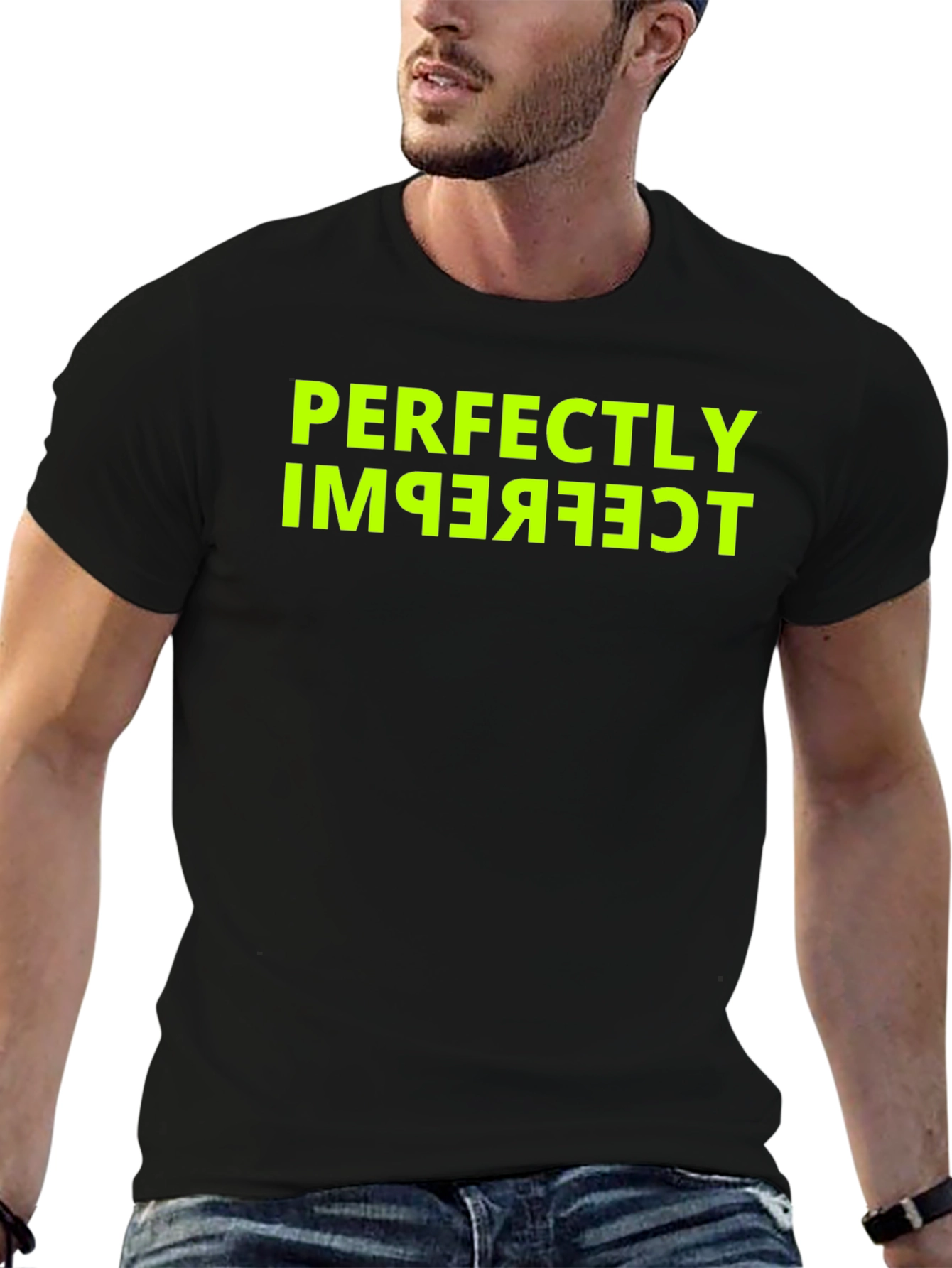Perfectly Imperfect Funny Graphic Tee - Black
