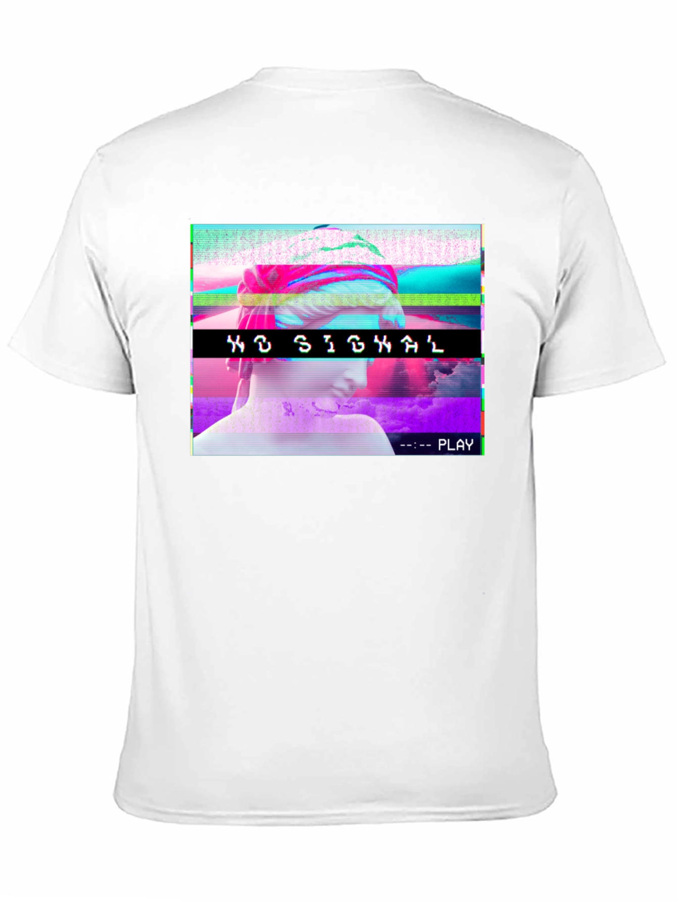 Vaporwave No Signal T-Shirt - Glitch Aesthetic Tee