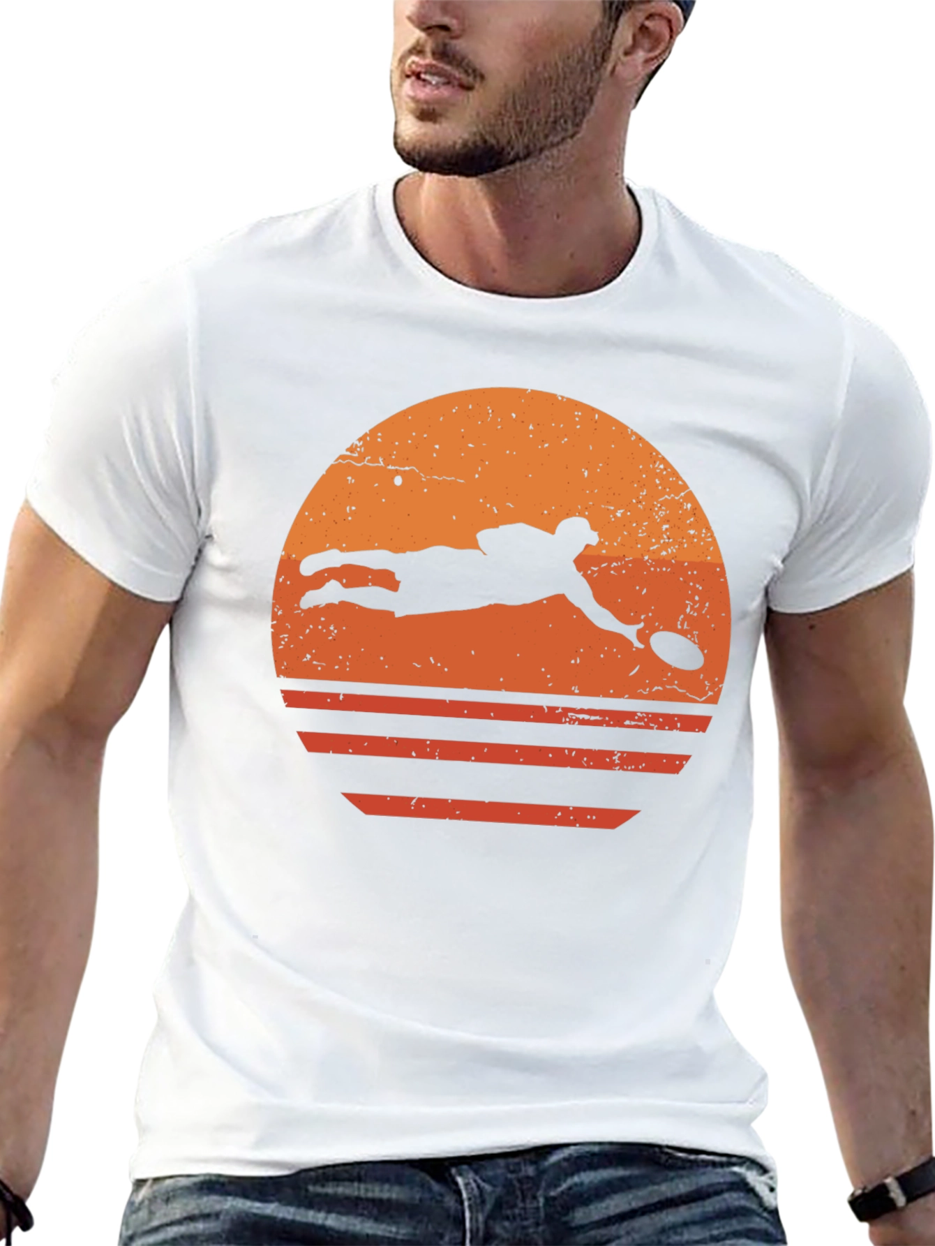Retro Ultimate Frisbee Sunset T-Shirt