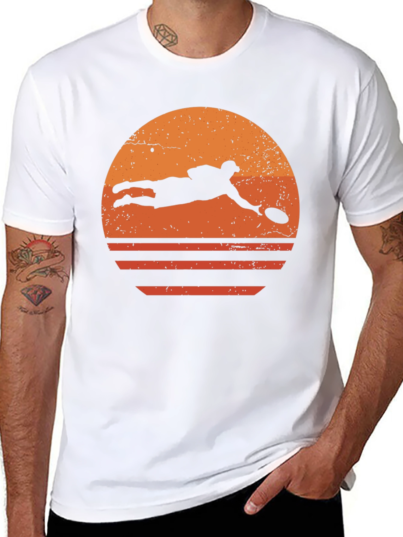Retro Ultimate Frisbee Sunset T-Shirt
