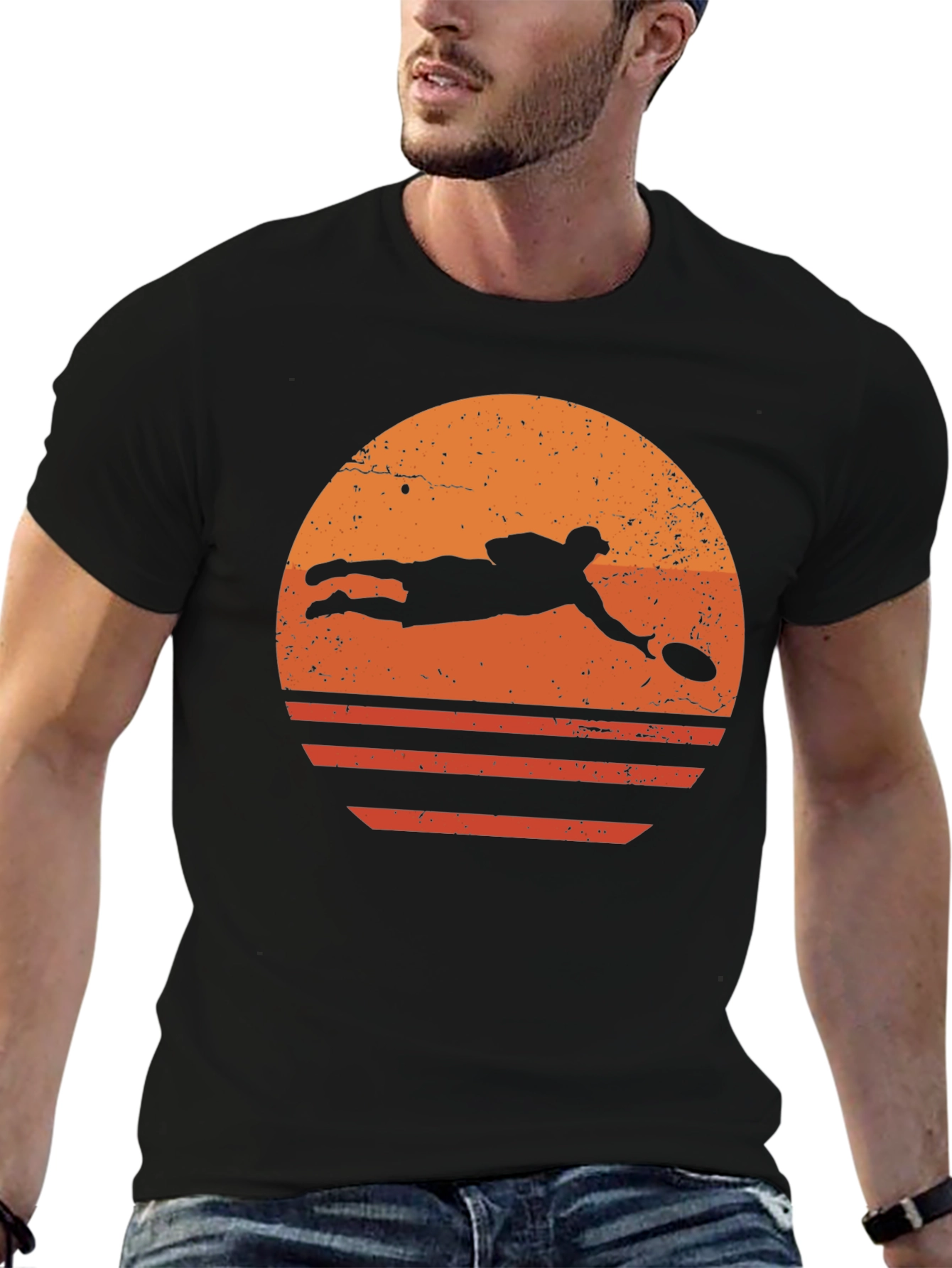 Retro Ultimate Frisbee Sunset T-Shirt
