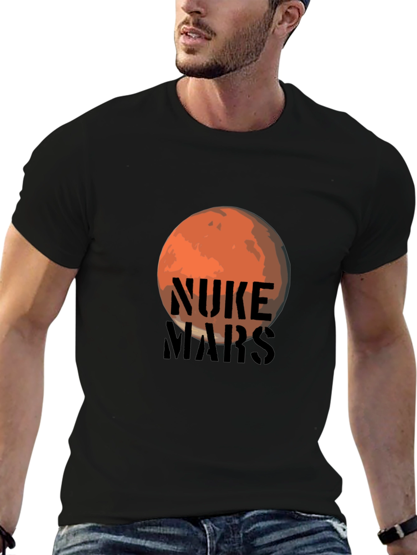 Nuke Mars Graphic Tee - Black Cotton T-Shirt