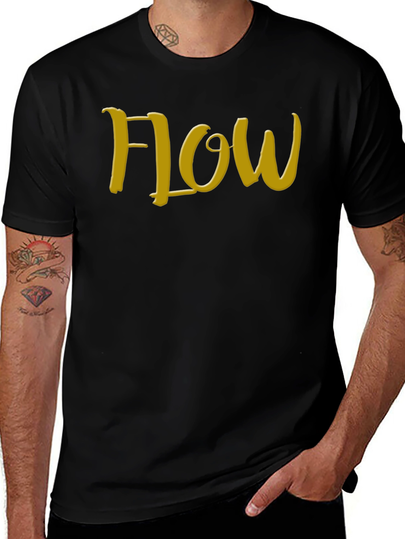 Flow Black T-Shirt: Express Yourself