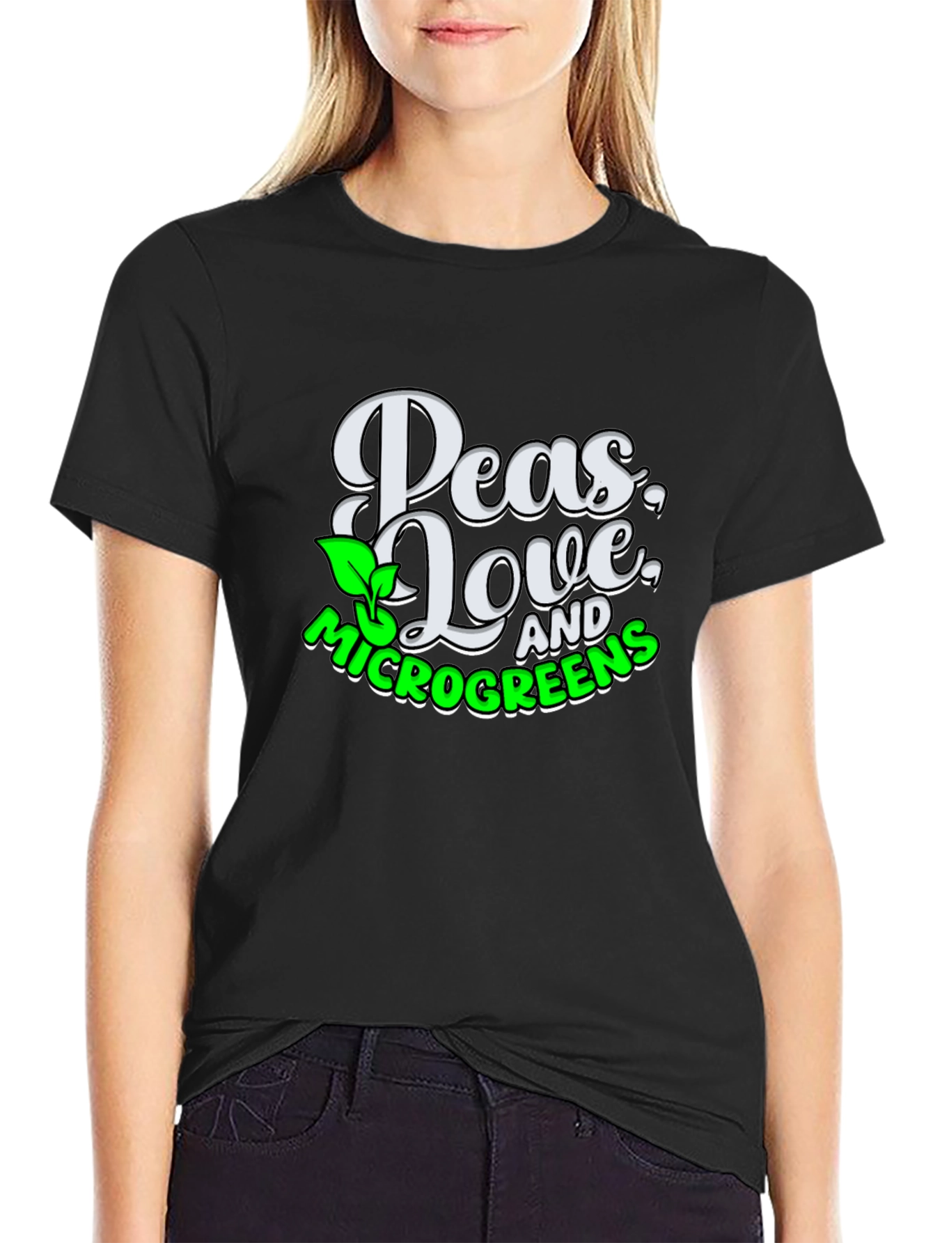Peas Love & Microgreens Graphic T-Shirt