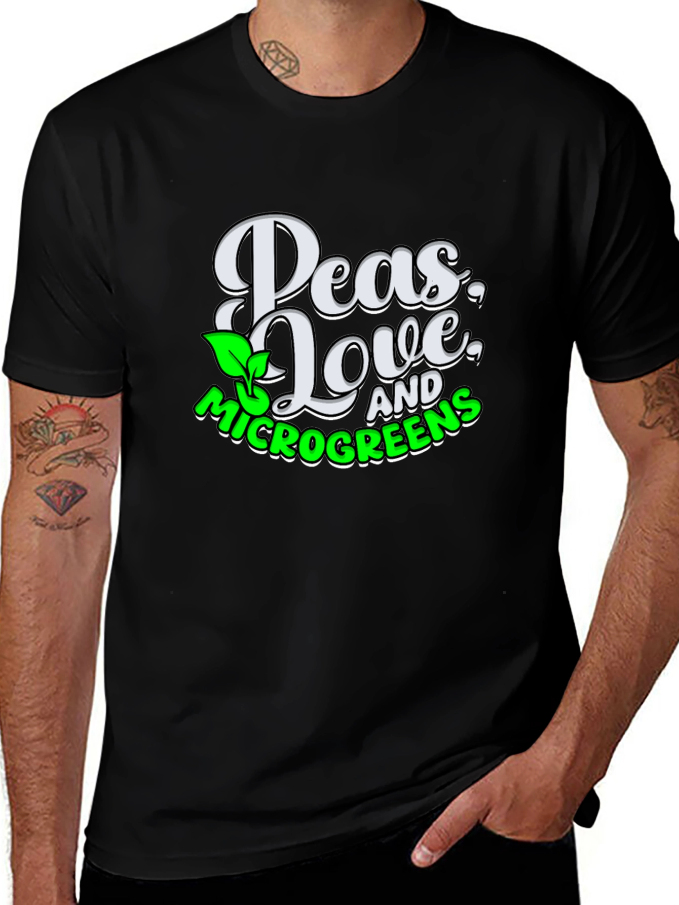 Peas Love & Microgreens Graphic T-Shirt