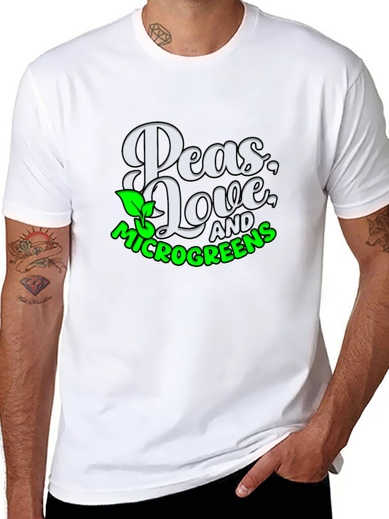 Peas Love & Microgreens Graphic T-Shirt