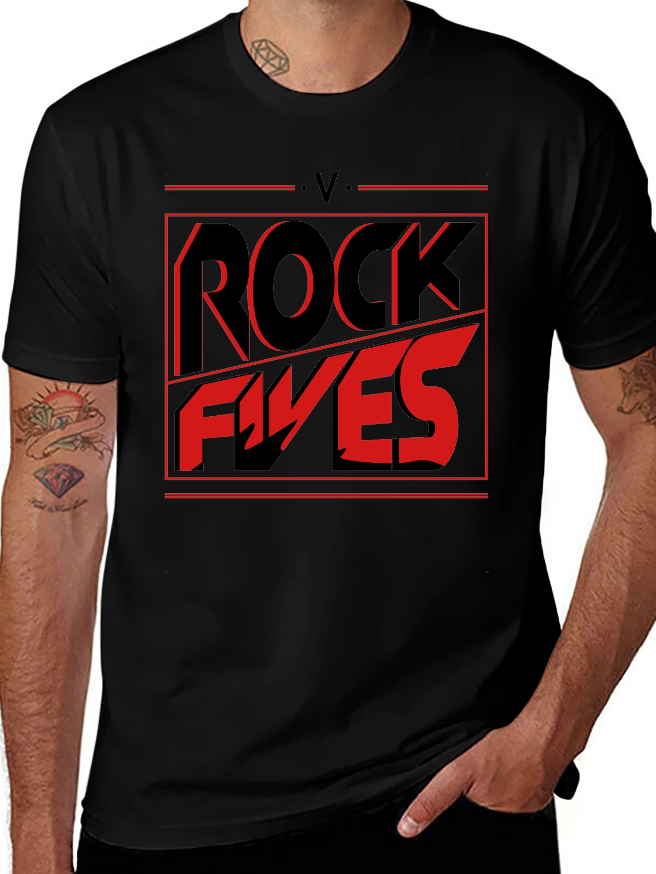Rock Fives Graphic Tee - Black