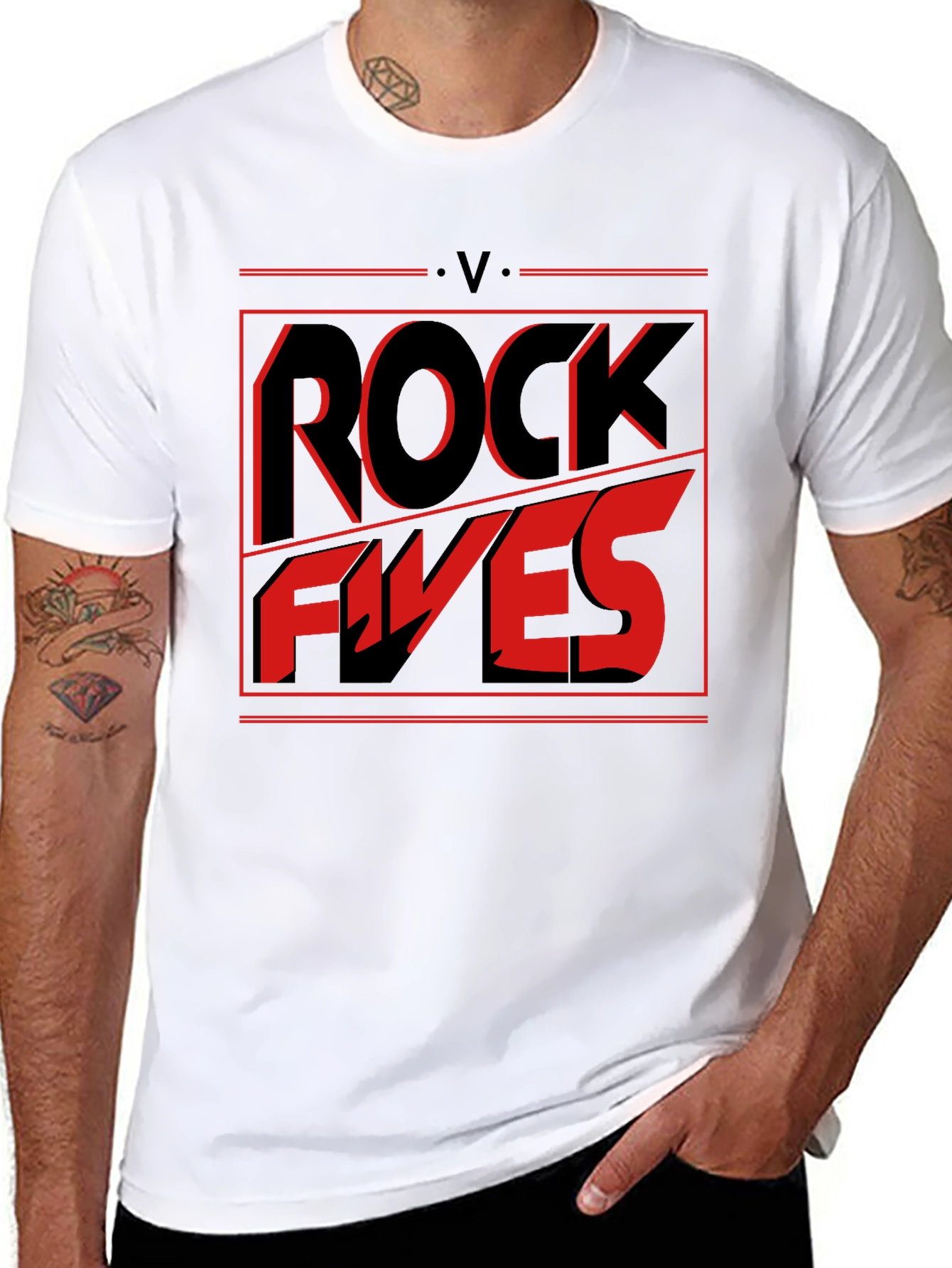 Rock Fives Graphic Tee - Black