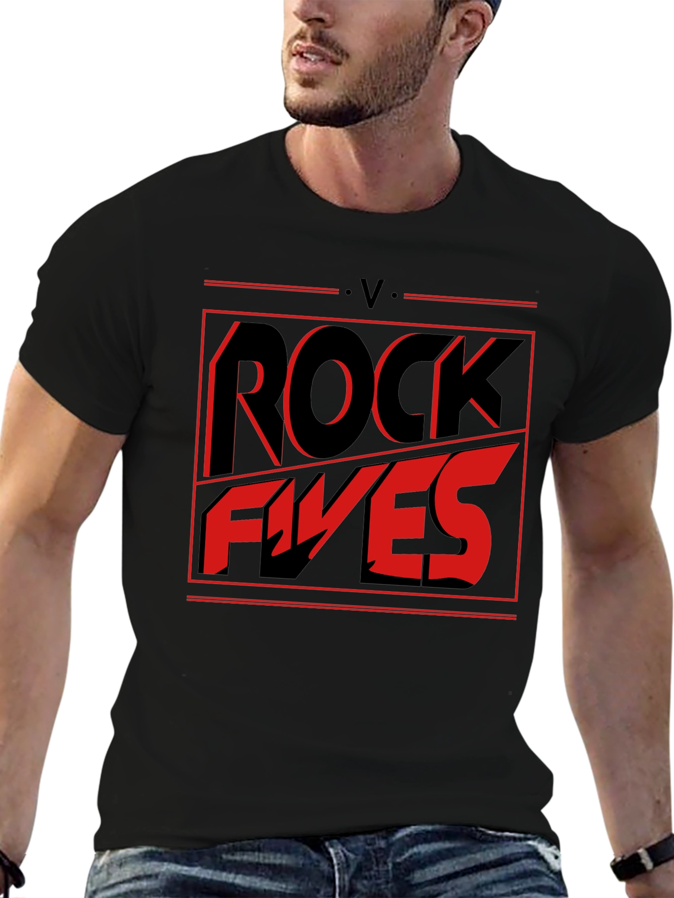 Rock Fives Graphic Tee - Black